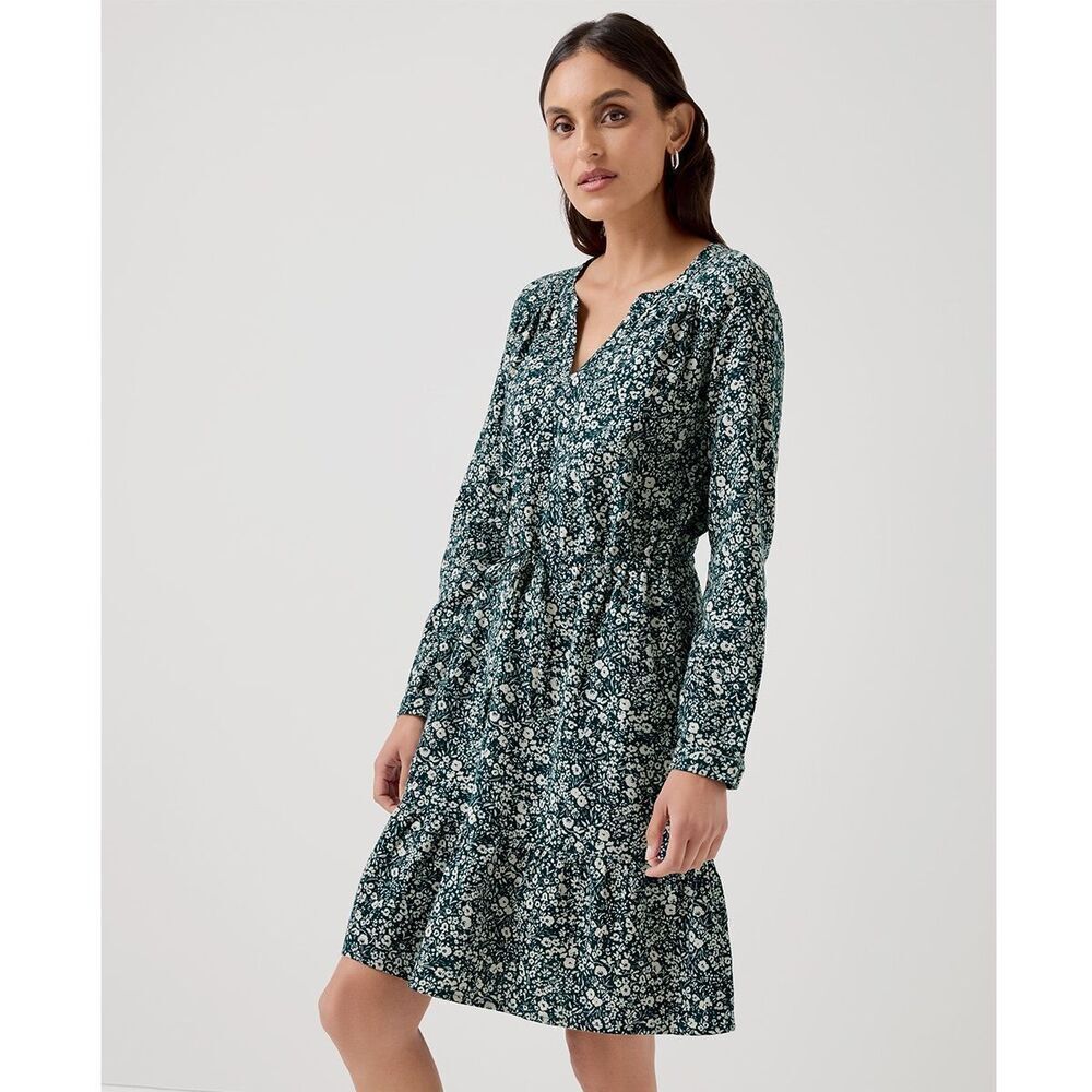 Pact Cafe Crepe Tiered Cotton Dress in Celestial Prairie Floral Medium